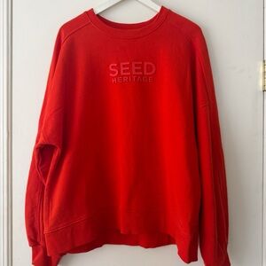SOLD Seed Heritage Red Cotton Crewneck